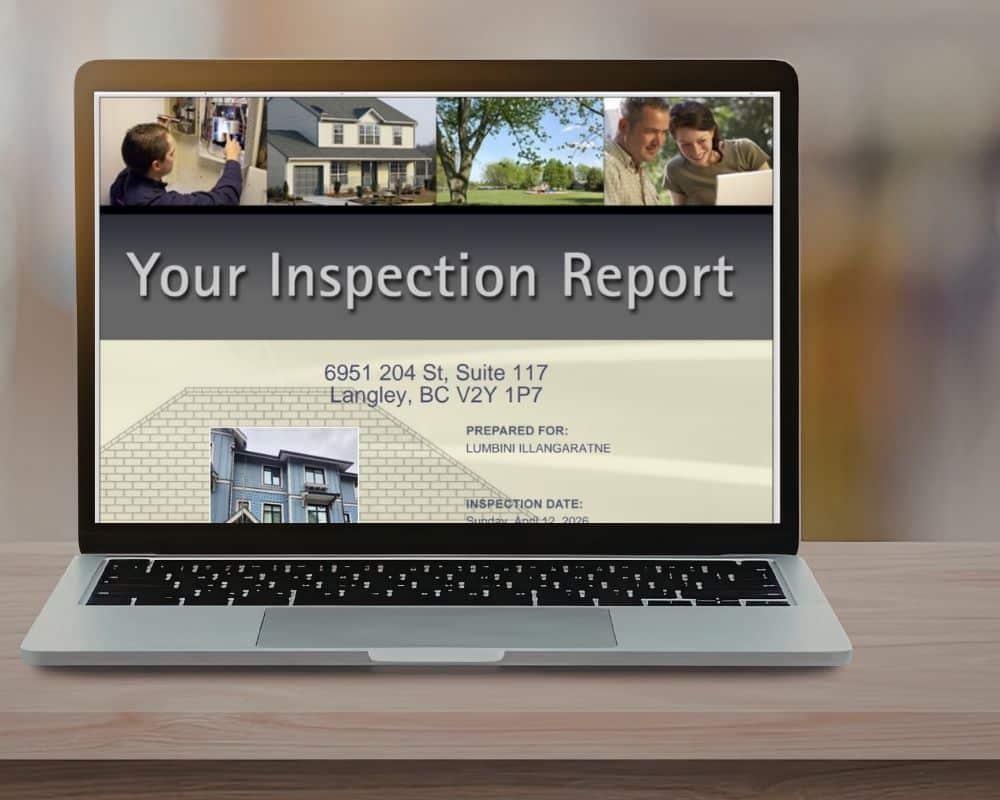 Inspection report displayed on laptop
